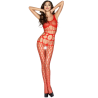 Passion - Femme Bs032 Bodystocking Rouge Taille Unique